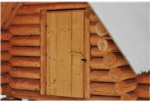 Rustikální dveře do finské sauny, realizace SRUBY PACÁK s.r.o.
